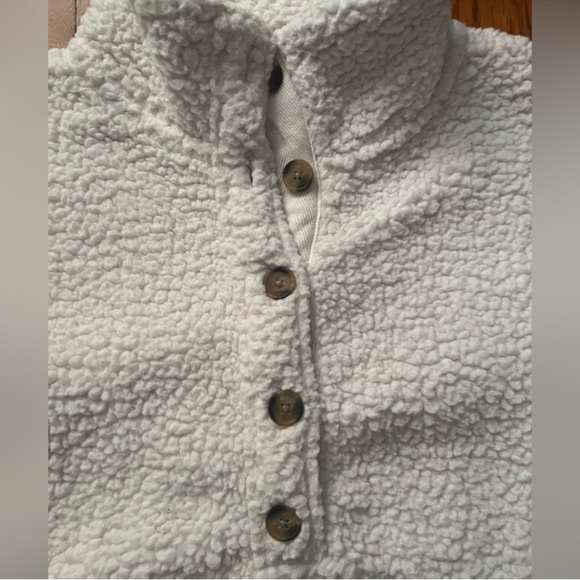 Aerie Cream Sherpa Pullover Cloud OVERSIZED With Pockets - Picture 4 of 7